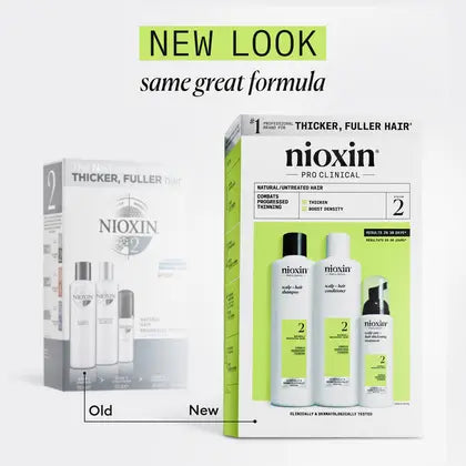 Trial Kit Nioxin Scalp + Hair Thickening System 2 for Natural Hair with Progressed Thinning
