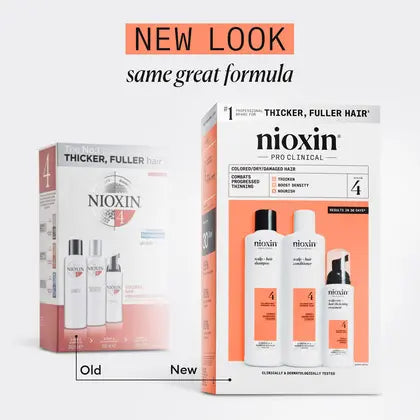 Trial Kit Nioxin Scalp + Hair Thickening System 4 for Coloured, dry and damaged hair Treated Hair with Progressed Thinning