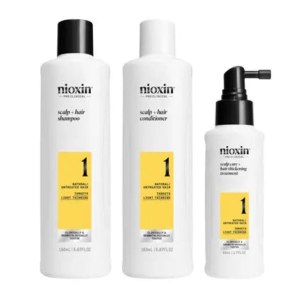 Nioxin Trial Kit Scalp + Hair Thickening System 1 for Natural Hair with Light Thinning