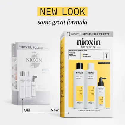 Nioxin System 1 Loyalty Kit - Scalp & Hair Thickening for Natural Hair with Light Thinning