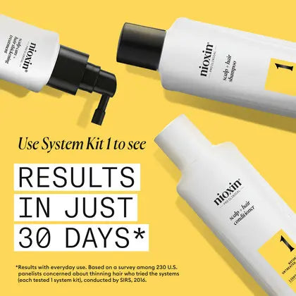 Nioxin System 1 Loyalty Kit - Scalp & Hair Thickening for Natural Hair with Light Thinning