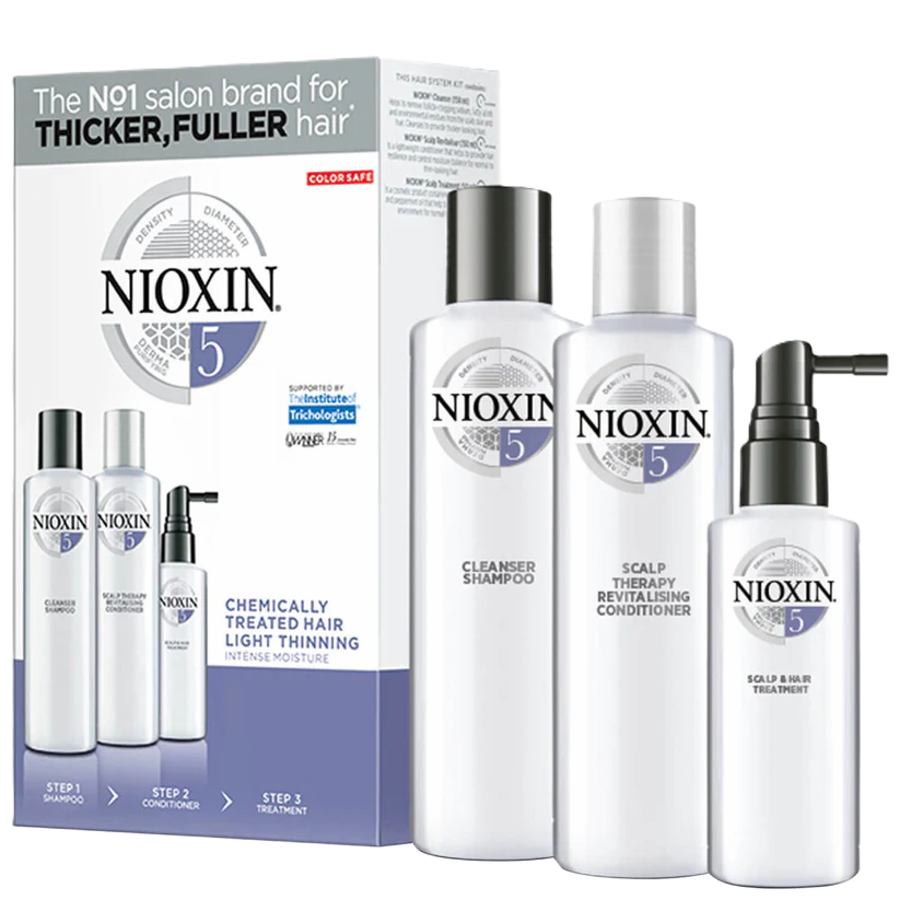 Nioxin System Five Starter Kit For Chemically Treated Hair With Light Thinning