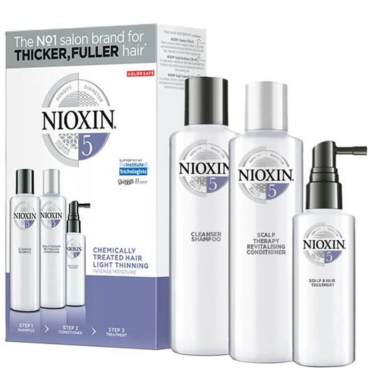 Nioxin System Five Starter Kit For Chemically Treated Hair With Light Thinning